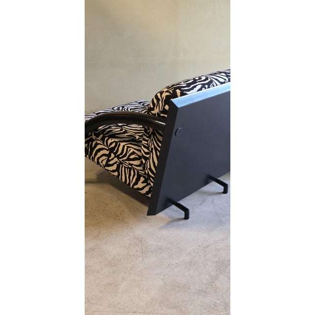 Postmodern Black Armchairs with Zebra Print Cushions, 1980s, Set of 2 For Sale - Image 9 of 13