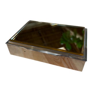 Vintage Italian Chrome and Mirror -Glass Decorative Box For Sale