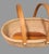 Rustic Mid 20th Century Hand Made Wicker With Wood Bottom and Double Handle Gathering Basket For Sale - Image 3 of 8