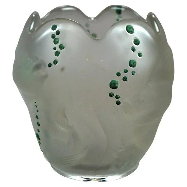 Lalique School Embossed & Enameled Fish Vase 20th Century For Sale - Image 12 of 12