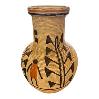 Hand-Painted Bertel House Ceramic Vase – Made in Italy For Sale