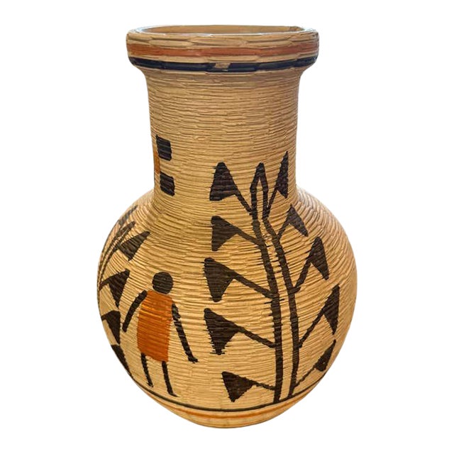 Hand-Painted Bertel House Ceramic Vase – Made in Italy For Sale