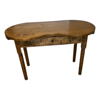 Great Wood Vintage Kidney-Shaped Accent Table For Sale