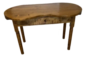 Great Wood Vintage Kidney-Shaped Accent Table