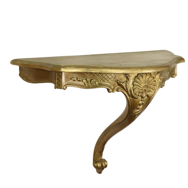 Gilt Rococo-Style Mirror with Console, France, 1950s, Set of 2 For Sale - Image 14 of 17