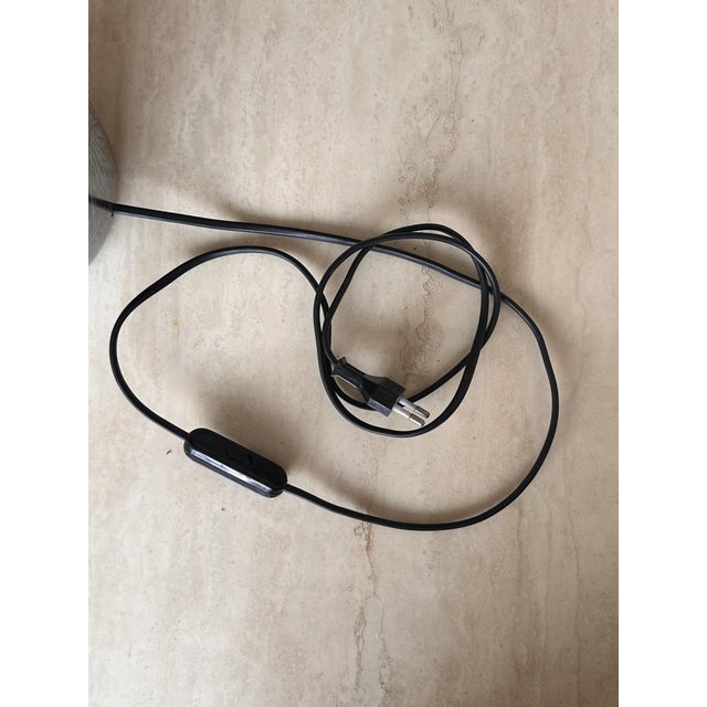 Large Vintage Italian Handmade Ceramic Table Lamp with Palm Leaves, 1970s For Sale - Image 13 of 15