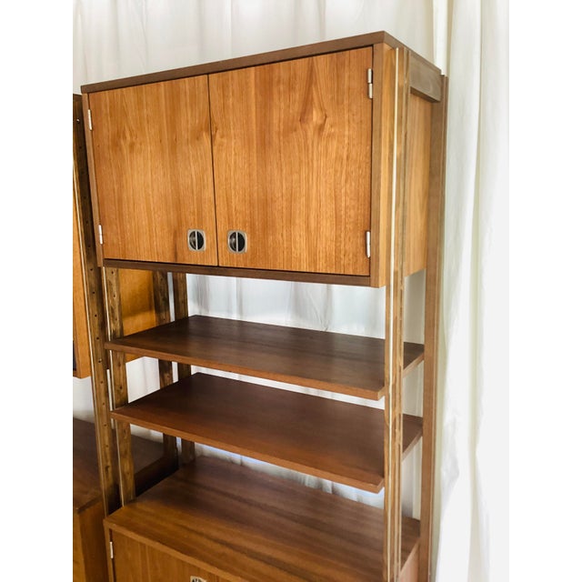 Vintage 1960s Teak Wood Freestanding Modular Shelving Unit Room Divider For Sale In Las Vegas - Image 6 of 18