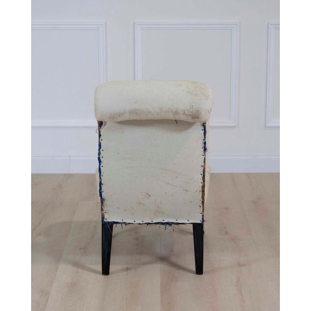 19th Century 19th Century Napoleon III Scroll Back Slipper Chair, Ready to Upholster For Sale - Image 5 of 8