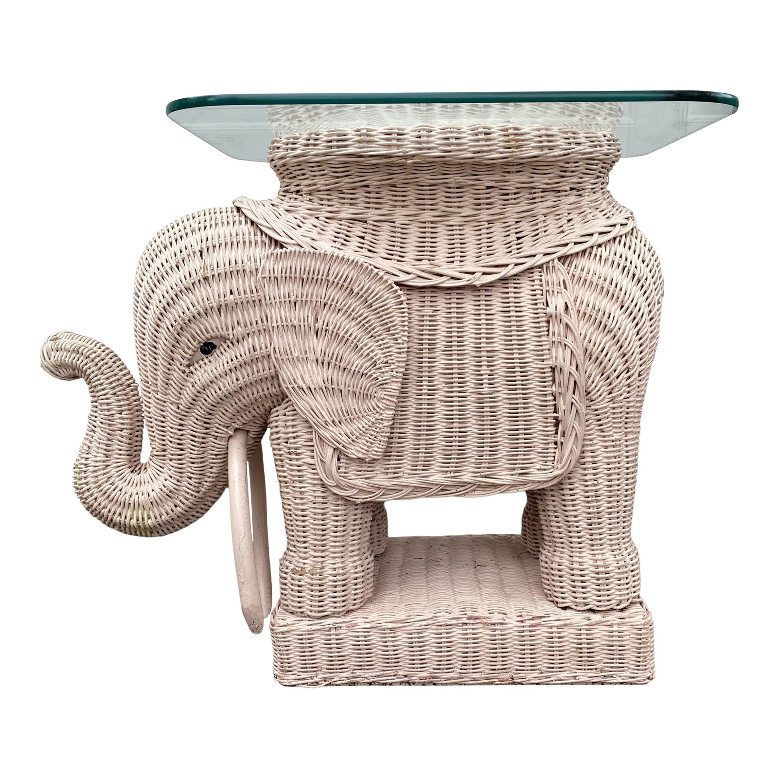 Pink Wicker Elephant Table Chairish