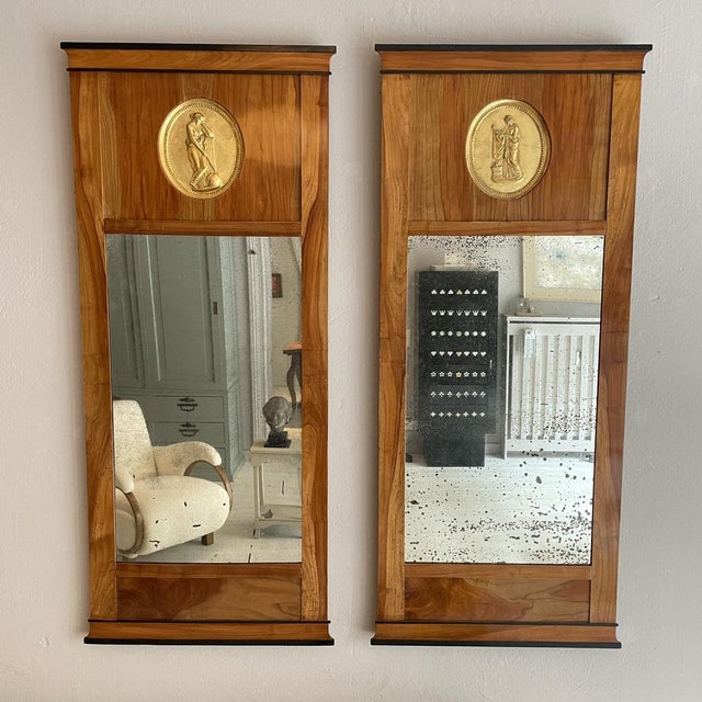 Biedermeier Mirrors in Cherry, 1820, Set of 2 For Sale - Image 14 of 14