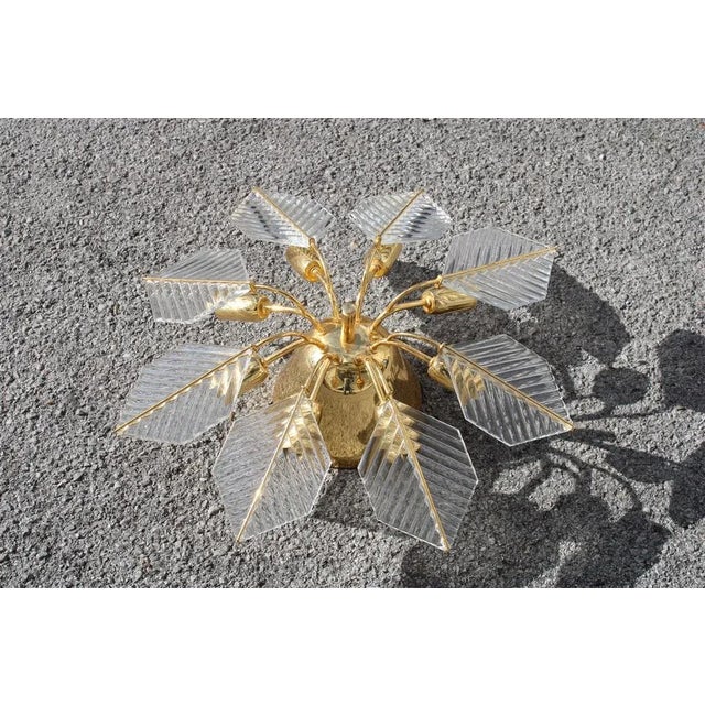 Golden Metal and Crystal Round Chandelier from Stilkronen, 1970s For Sale - Image 9 of 10