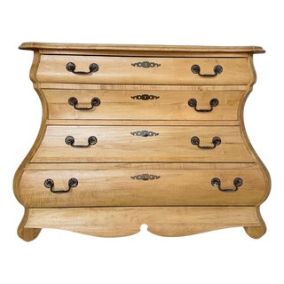 A Sculptural Dutch Bombe Commode in Bleached Maple For Sale
