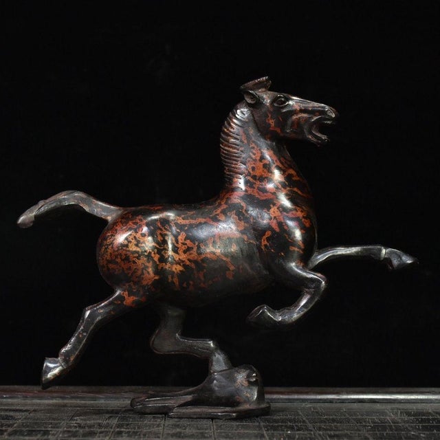 Bronze Galloping Horse Desk Sculpture, Flying Swallow Motif For Sale - Image 9 of 9