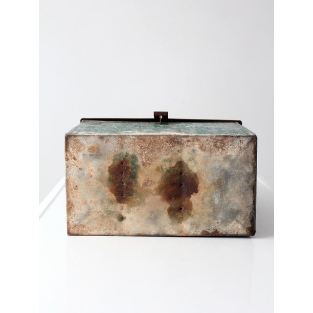 Mid-Century Green Galvanized Metal Toolbox For Sale - Image 10 of 16