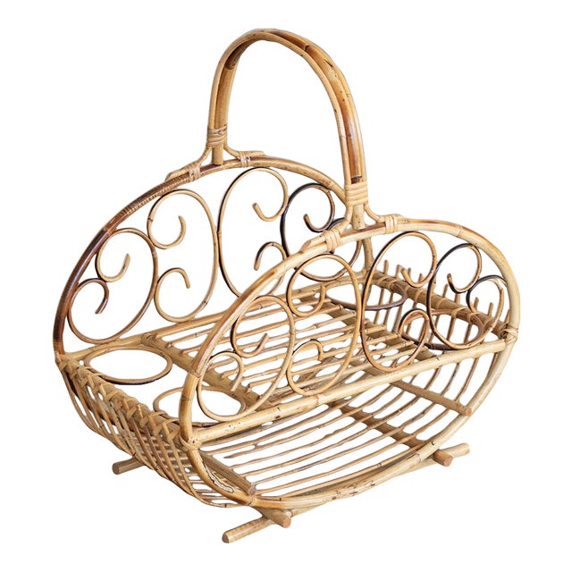 1960's Italian Rattan Rack | Chairish