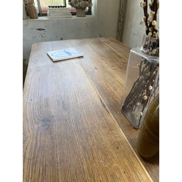 Oak Farmhouse Table with Spindle Legs, 1950 For Sale - Image 17 of 18