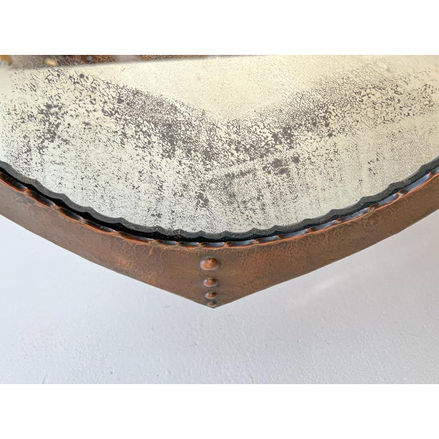 Arts & Crafts Dutch Hammered Copper Wall Mirror, 1910s For Sale - Image 6 of 18
