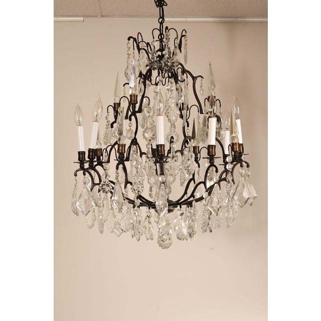 Versailles Style Crystal And Bronze Chandelier For Sale - Image 17 of 18