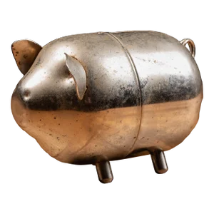 Vintage Cast Metal Piggy Bank