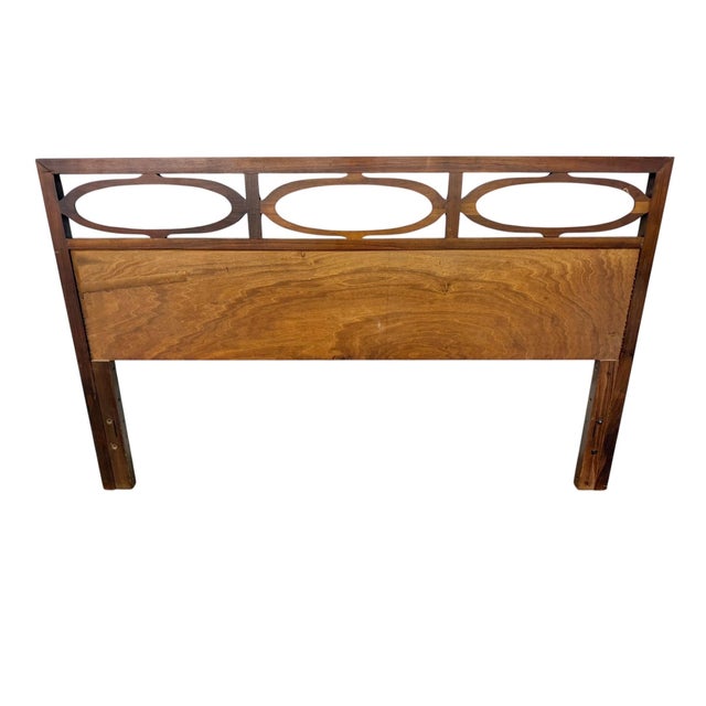 Wood Mid-Century Modern Full Size Walnut Headboard For Sale - Image 7 of 7