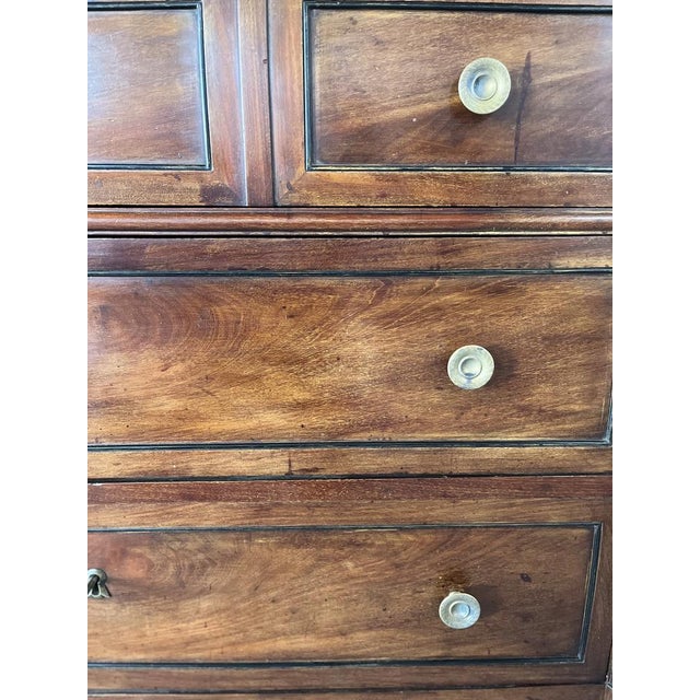 Antique Italian Louis XVI Commode in Walnut with Gray Marble For Sale - Image 10 of 18