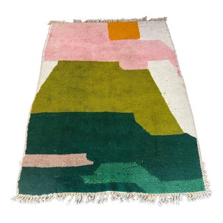 Vintage Moroccan Rug in Pure Wool For Sale