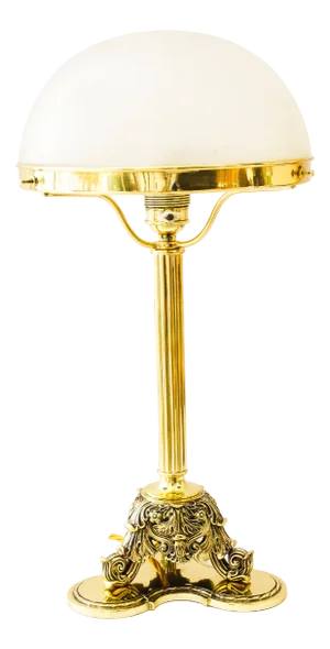 Antique Table Lamp with Glass Shade, 1890s