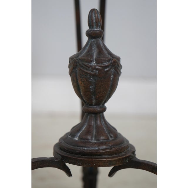 Maitland Smith Attributed Neoclassical Bronze Lamp Table For Sale - Image 9 of 14