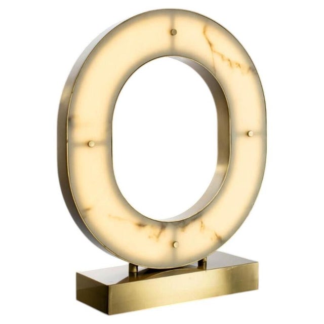 Gold Collection Orione Alabastro Table Lamp in Metal and Crystal by Jago For Sale - Image 8 of 8