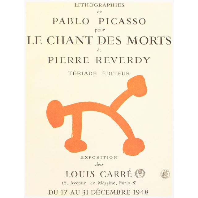 1950s 1957 After Pablo Picasso, Poster "Lithographs by Picasso for Exhibition at Louis Carre in 1948" For Sale - Image 5 of 6
