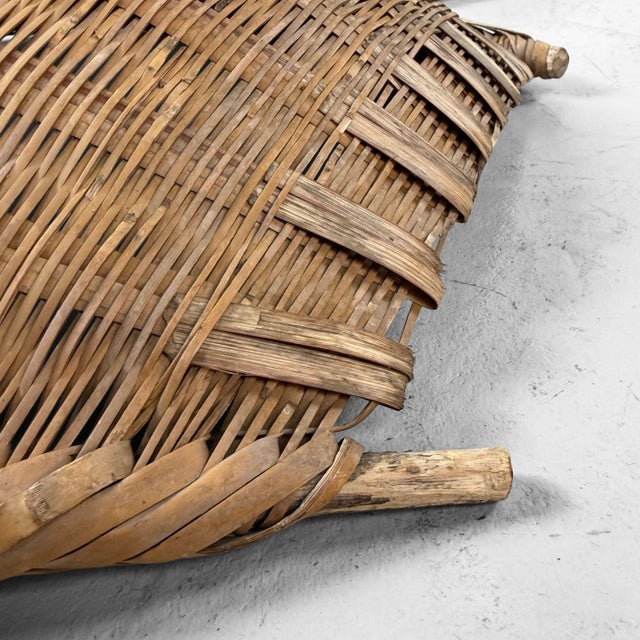 Japanese Shōwa Bamboo Baskets, 1950s, Set of 2 For Sale - Image 6 of 8