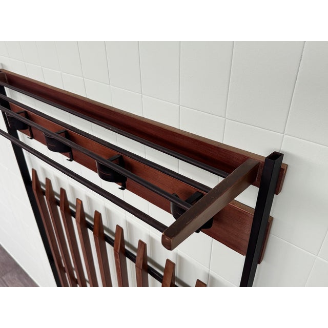 Vintage Wall Coat Rack in Metal and Wood, 1960s For Sale - Image 16 of 17