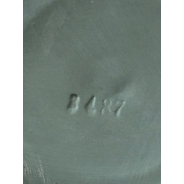 Green Antique Schafer & Vater Matte Sage Green & White Applied Relief Jasperware Style Lidded Jar For Sale - Image 8 of 10