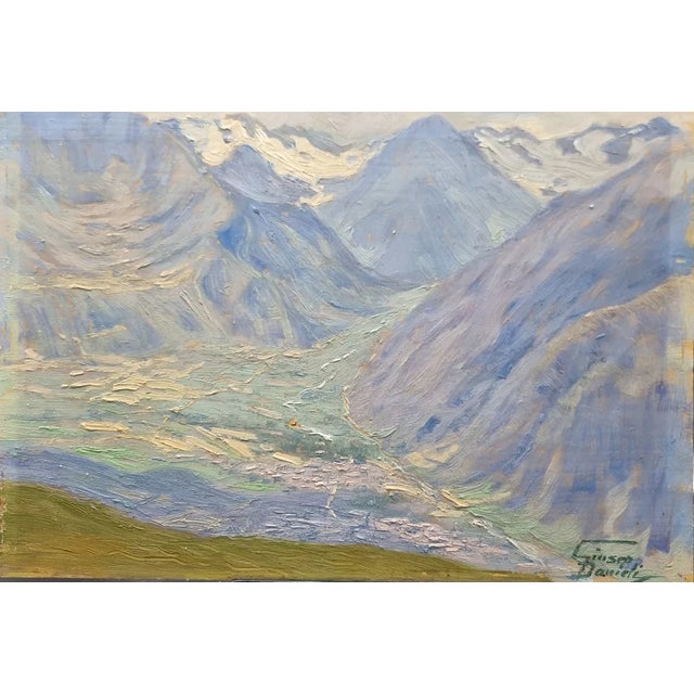 Giuseppe Danieli, Mountain Landscapes, 1920, Oil Paintings, Set of 3 For Sale - Image 4 of 10