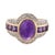 Contemporary Vintage 2.70 Carat Amethyst Diamond 14k Yellow Gold Ring, Size 5.25 For Sale - Image 3 of 6