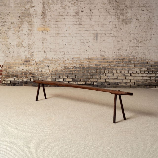 French 19th Century French Oak Wooden Bench For Sale - Image 3 of 5