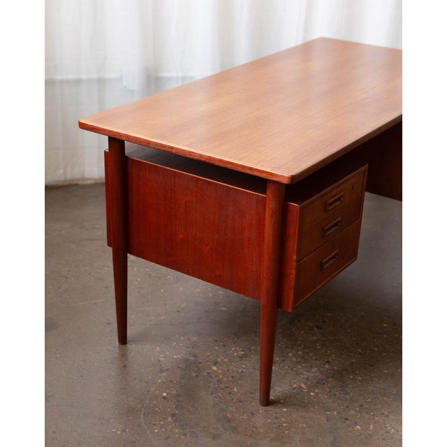 Brown Attributed Hp Hansen Danish Modern Teak Writing Desk, 1960s For Sale - Image 8 of 14