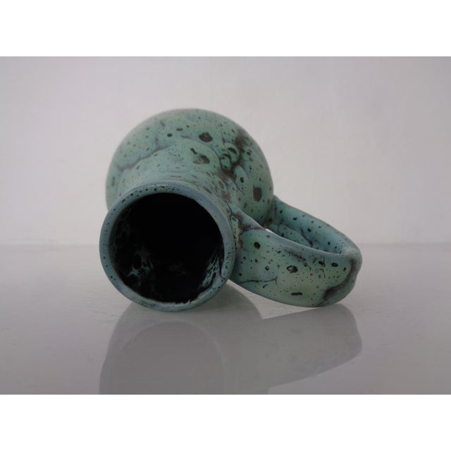 Turquoise Studio Ceramic Vase by Kerstin and Ralf Unterstab for Kunsttöpferei Unterstab, East Germany, 1960s For Sale - Image 14 of 18