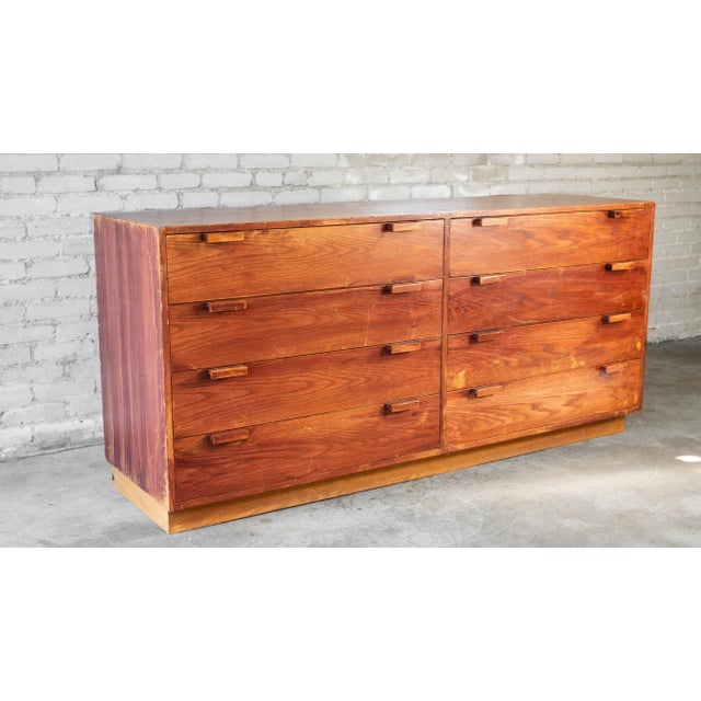 Charles Webb eight-drawer oak dresser, circa 1970s. Exceptional craftsmanship throughout the construction. Smooth, clean...
