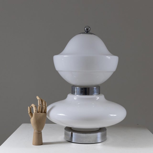 Space Age Chrome and Glass Lamp, 1960s For Sale - Image 10 of 11
