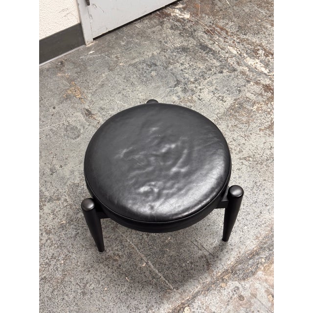 Room & Board Murphy Leather Ottoman For Sale - Image 9 of 12