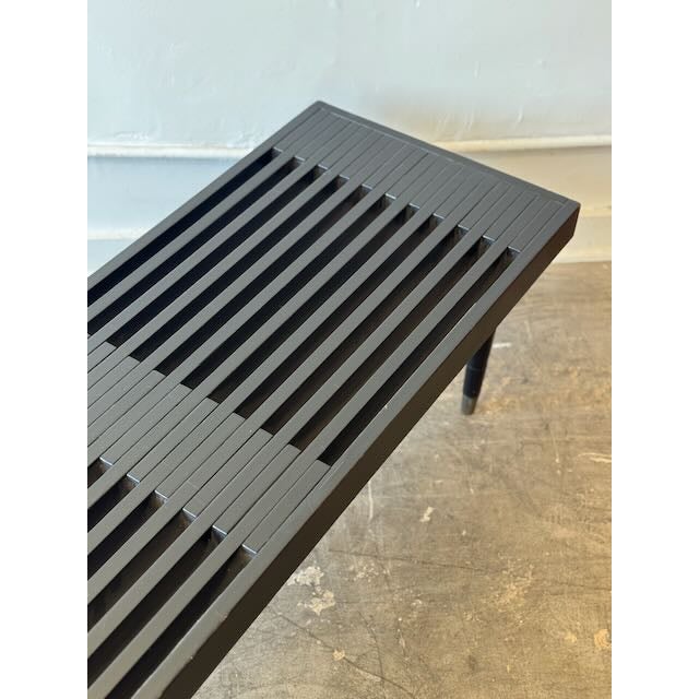 Mid-Century Modern Vintage Black Slat Bench/Coffee Table For Sale - Image 3 of 10