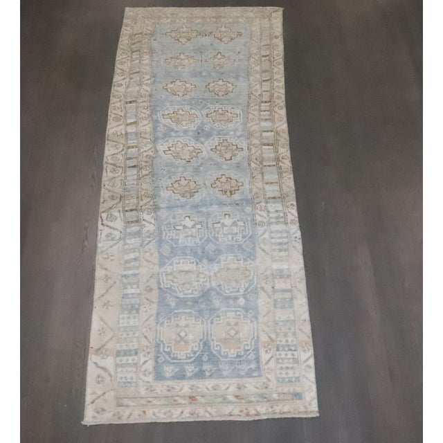 Antique Zabihi Collection Light Blue Persian Malayer Runner - 3'3" x 9' For Sale In New York - Image 6 of 9