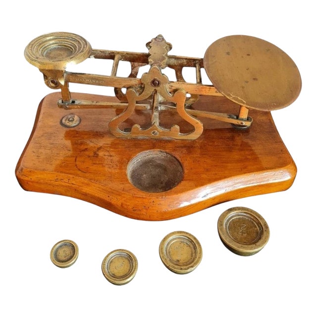 Brass-Mounted Postal Scales from Sampson Mordan & Co., 1900s For Sale