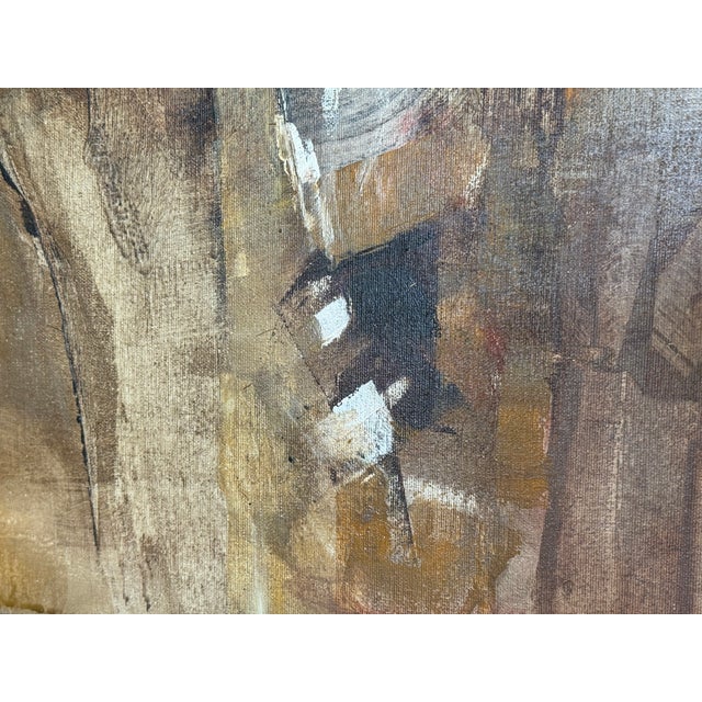 Textile Mid 20th Century Mid Century Abstract Expressionist Painting on Canvas, Framed For Sale - Image 7 of 12