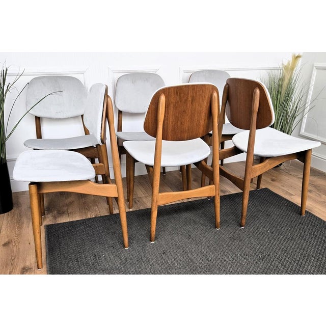 Mid-Century Modern Italian Walnut Wood Dining Chairs, 1950s, Set of 6 For Sale - Image 6 of 10