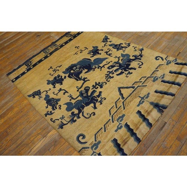 Antique Chinese Ningxia Rug, size: 4' 4'' x5' 8''.