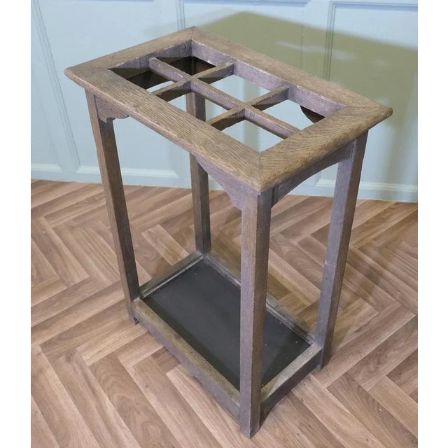 Arts and Crafts Oak Umbrella Stand, 1890 For Sale - Image 4 of 6