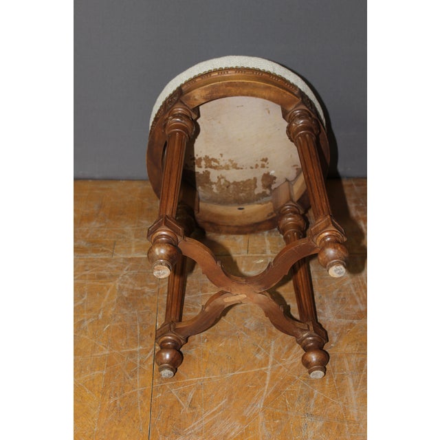 Wood Louis XVI Style Walnut Stool, 1900 For Sale - Image 7 of 11