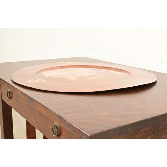 1930s Arthur Cole for Avon Coppersmith Arts & Crafts Large Copper Serving Tray, 1930s For Sale - Image 5 of 11